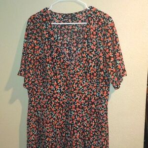 Red and Black Floral Prairie Nasty Gal Maxi Dress 16